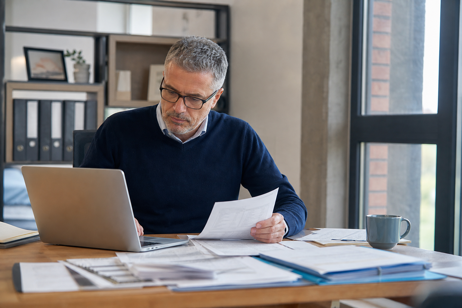 Credit professional assessing behavioural business and supply-chain data
